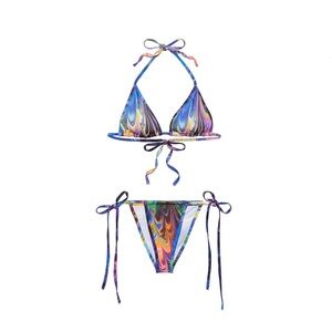 Kim Shui Multicolor Marble-Print Two-Piece Swim